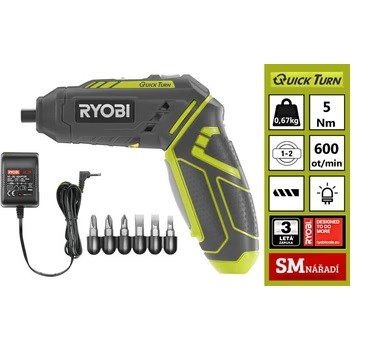 Akum. mini suktuvas su antgaliais "Ryobi QuickTurn"